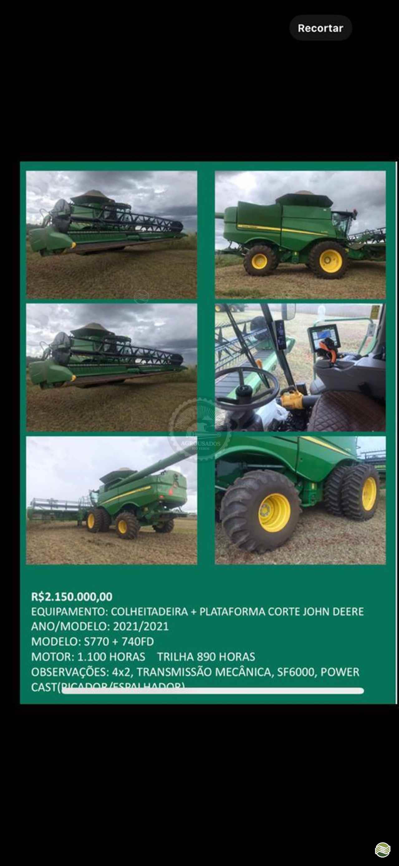 JOHN DEERE S770